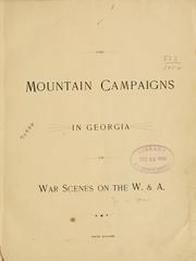 Cover of: The mountain campaigns in Georgia
