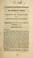 Cover of: Mr. Pickering's speech in the Senate of the United States, on the resolution offered by Mr. Hillhouse to repeal the several acts laying an embargo, November 30, 1808. --