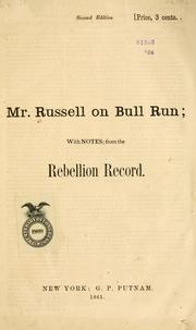 Cover of: Mr. Russell on Bull Run.