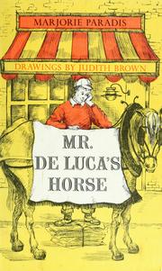 Cover of: Mr. De Luca's horse by Marjorie Bartholomew Paradis
