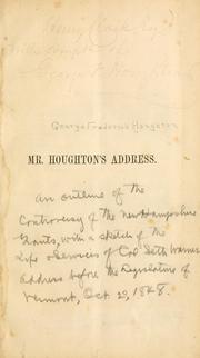 Cover of: Mr. Houghton's address