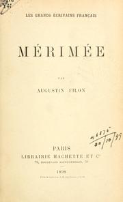 Cover of: Mérimée by Augustin Filon