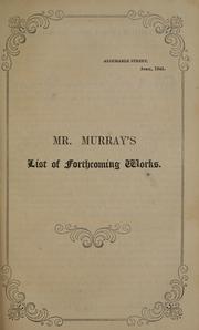 Cover of: Mr. Murray's list of forthcoming works. by John Murray (Firm)