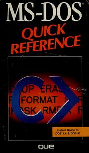 Cover of: MS-DOS quick reference by developed by Que Corporation.