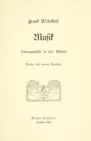Cover of: Musik: Sittengemälde in vier Bildern.