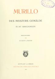 Cover of: Murillo: des Meisters Gemälde.