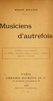 Cover of: Musiciens d'autrefois .