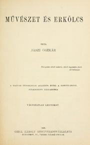 Cover of: Müvészet és erkölcs.