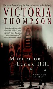 Cover of: Murder on Lenox Hill by Victoria Thompson