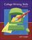 Cover of: College Writing Skills