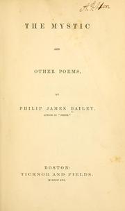 Cover of: The mystic and other poems