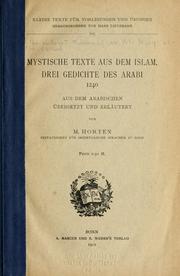 Cover of: Mystische Texte aus dem Islam: drei Gedichte des Arabi, 1240