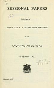 Cover of: Sessional papers of the Dominion of Canada by Canada. Parliament.