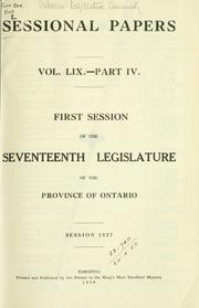 Cover of: ONTARIO SESSIONAL PAPERS. by Ontario. Legislative Assembly.