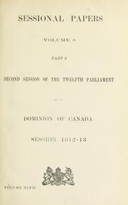 Cover of: Sessional papers of the Dominion of Canada