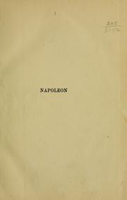 Cover of: Napoleon by Thomas E. Watson