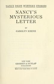 Cover of: Nancy's mysterious letter