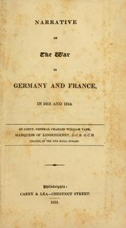 Cover of: Narrative of the war in Germany and France in 1813 and 1814