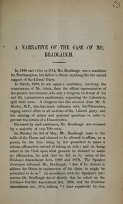 Cover of: A narrative of the case of Mr. Bradlaugh | 