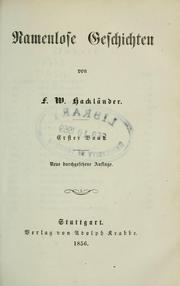 Cover of: Namenlose Geschichten. by F. W. Hackländer