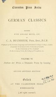 Cover of: Nathan der Weise, a dramatic poem. by Gotthold Ephraim Lessing