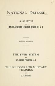 Cover of: National defense: a speech