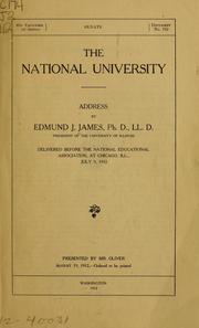 The national university by Edmund J. James
