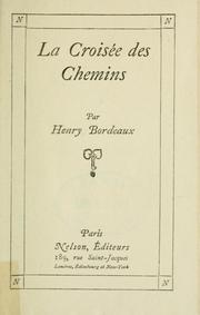 Cover of: La croisée des chemins