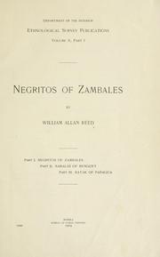 Cover of: Negritos of Zambales by William Allan Reed