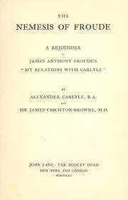 Cover of: The Nemesis of Froude by Alexander Carlyle