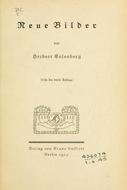 Cover of: Neue Bilder. by Herbert Eulenberg