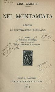 Cover of: Nel Montamiata by Gino Galletti