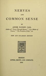 Cover of: Nerves and common sense