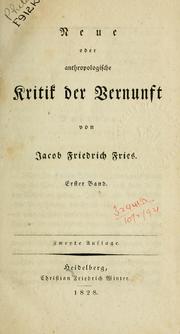 Cover of: Neue oder anthropologische Kritik der Vernunft