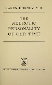 Cover of: The neurotic personality of our time