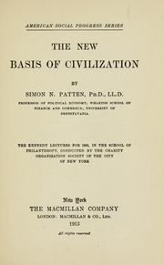 Cover of: The new basis of civilization by Simon Nelson Patten