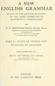 Cover of: new English grammar: based on the recommendations of the Joint Committee on Grammatical Terminology