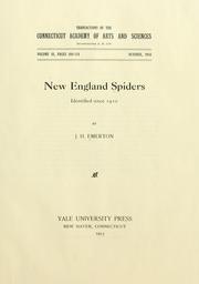 Cover of: New England spiders identified since 1910