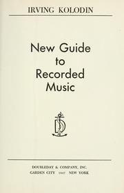 Cover of: New guide to recorded music. by Irving Kolodin