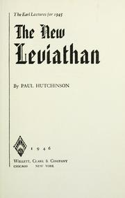 Cover of: The new Leviathan. by Hutchinson, Paul