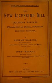 The new licensing bill by Edmund Holland