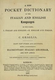 Cover of: A new pocket dictionary of the Italian and English languages by Giuspanio Graglia