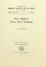 Cover of: New spiders from New England
