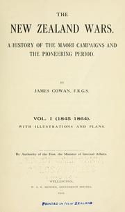 Cover of: The New Zealand wars by Cowan, James