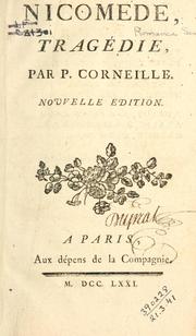 Cover of: Nicomede, tragédie.