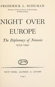 Cover of: Night over Europe | Frederick Lewis Schuman