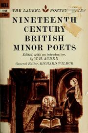 Cover of: Nineteenth-century British minor poets by edited, with an introd. by W.H. Auden ; notes by George R. Creeger.