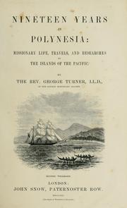 Cover of: Nineteen years in Polynesia by Turner, George