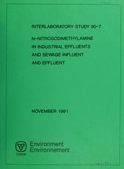 N-nitrosodimethylamine in industrial effluents and sewage influent and effluent by Sylvia Cussion
