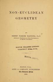 Cover of: Non-Euclidean geometry by Manning, Henry Parker